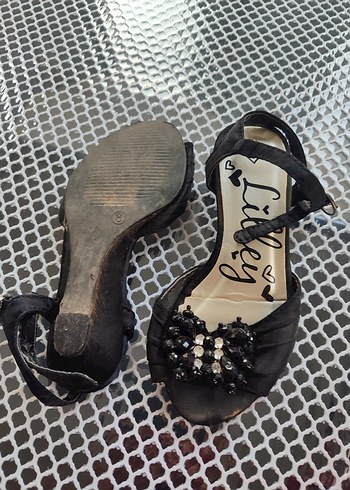 siyah kız çocuk sandalet - Görsel 2