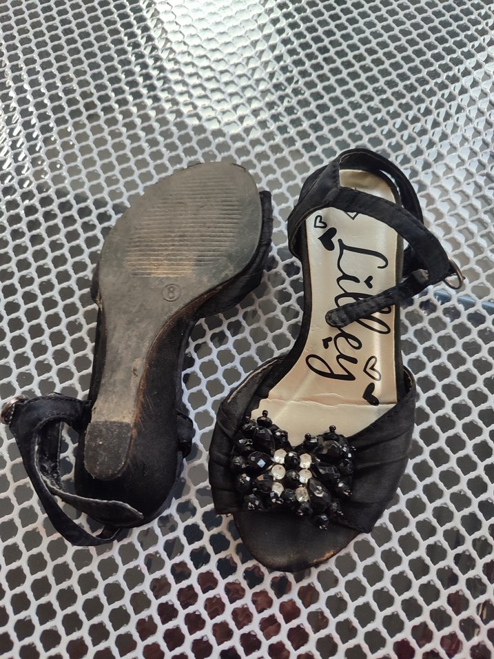 siyah kız çocuk sandalet - Görsel 2