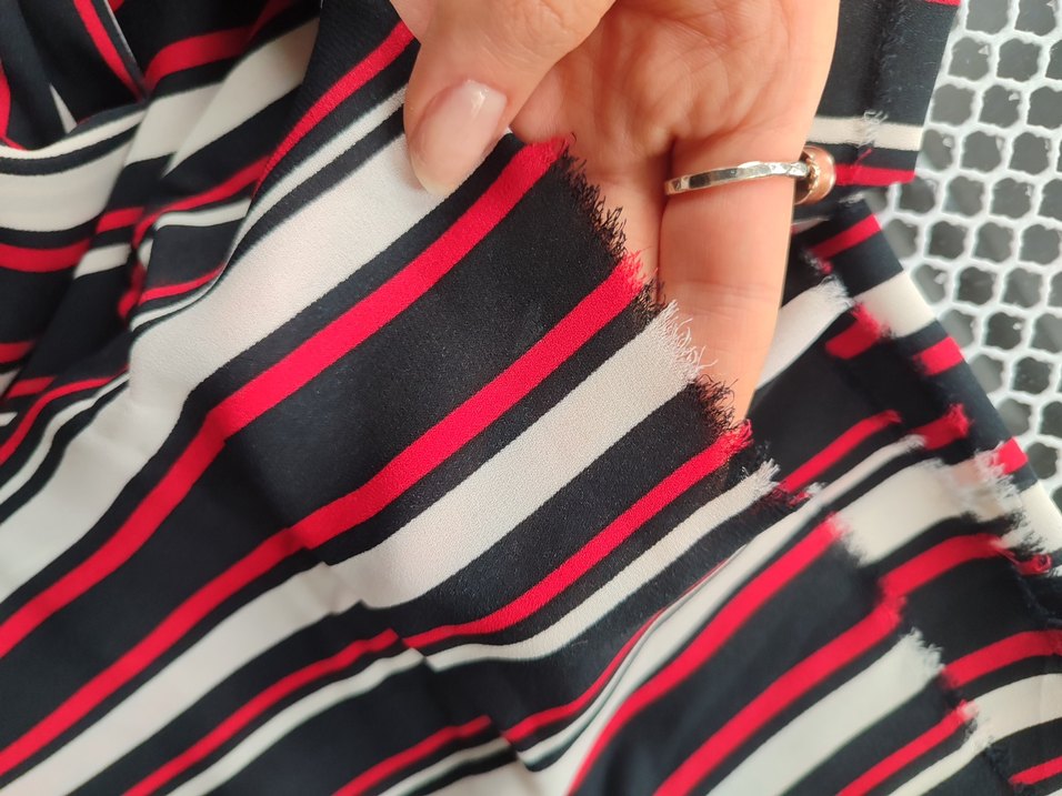 çizgili şifon parça kumaş - Görsel 2