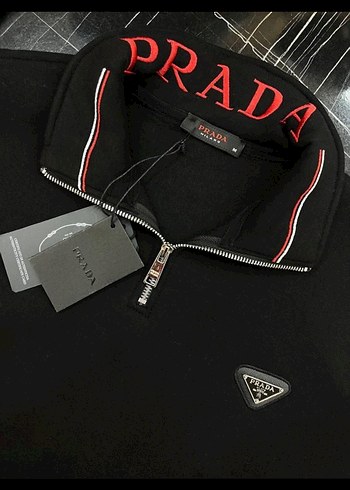 Prada Siyah Triko Polo Kazak