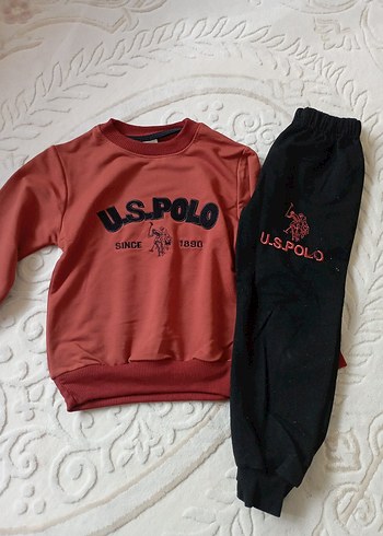 Diğer U.S. Polo Erkek Çocuk Kahverengi Sweatshirt & Siyah Eşofman
