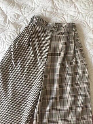 Ekoseli kumaş pantalon