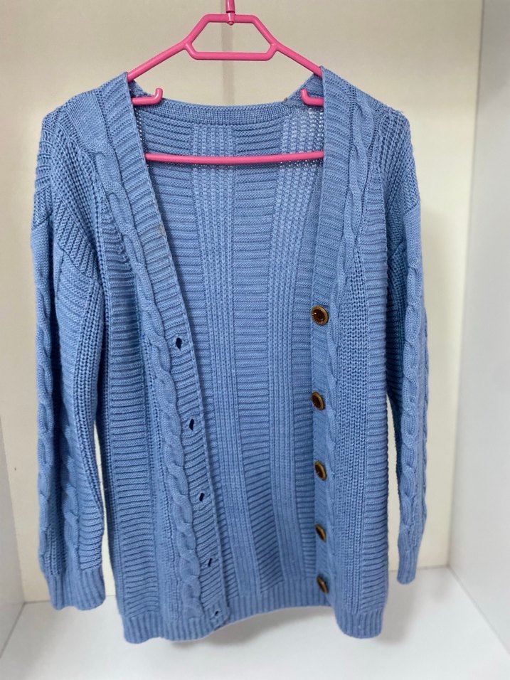 Mavi Triko Kadın Hırka - Görsel 3