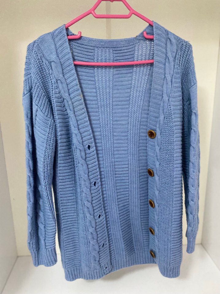 Mavi Triko Kadın Hırka - Görsel 2