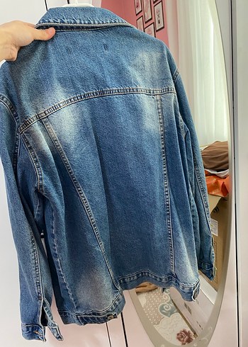 Mavi Bol Kesim Kadın Denim Ceket - Görsel 4