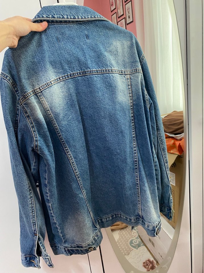 Mavi Bol Kesim Kadın Denim Ceket - Görsel 4