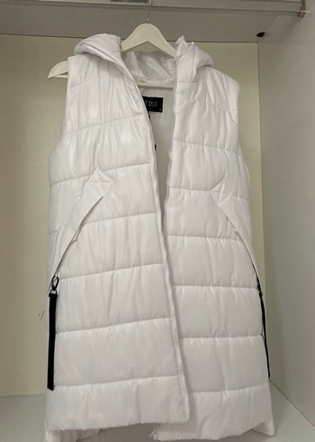 Beyaz Fermuarlı Kolsuz Kadın Yelek - Görsel 2