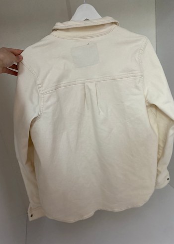 Kadın Beyaz Düğmeli Denim Ceket - Görsel 3