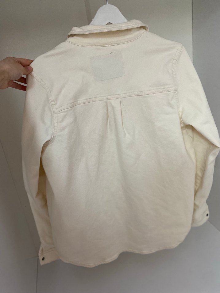 Kadın Beyaz Düğmeli Denim Ceket - Görsel 3