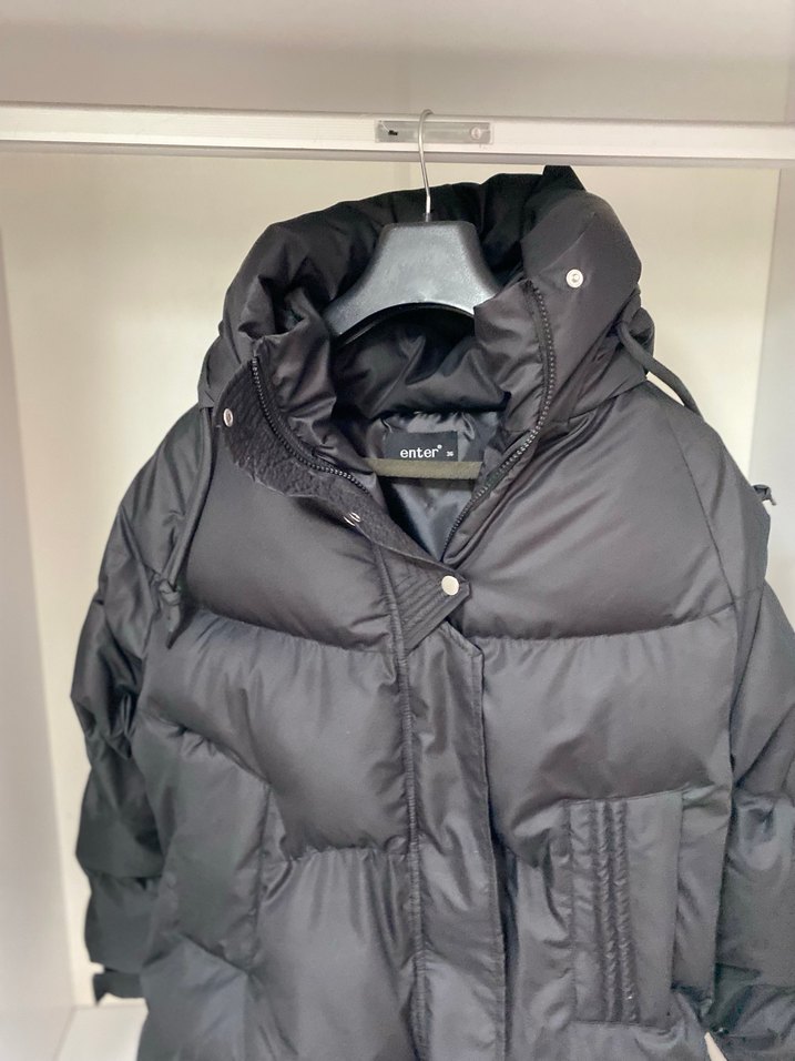 Siyah Düğmeli Kadın Midi Kaban - Görsel 2