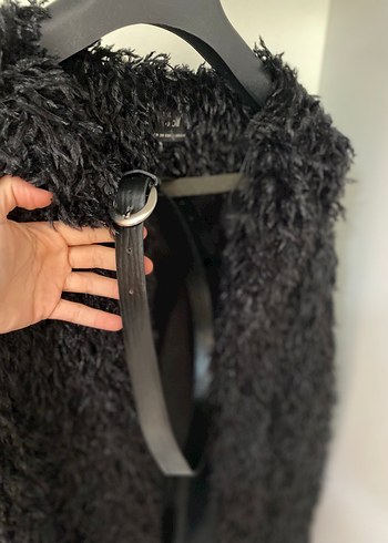 Siyah Kürklü Uzun Kesim Kadın Yelek - Görsel 4