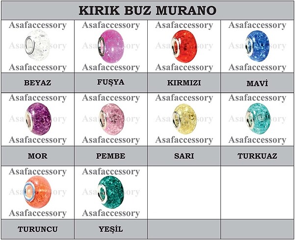 Kırık buz murano charm
