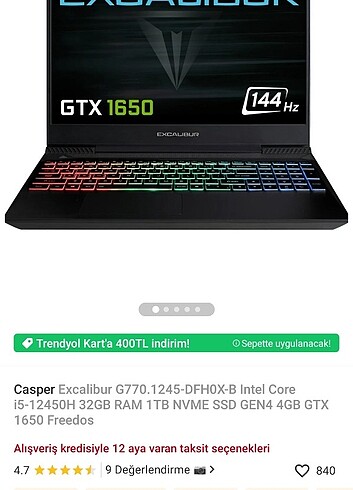 Oyuncu laptopu
