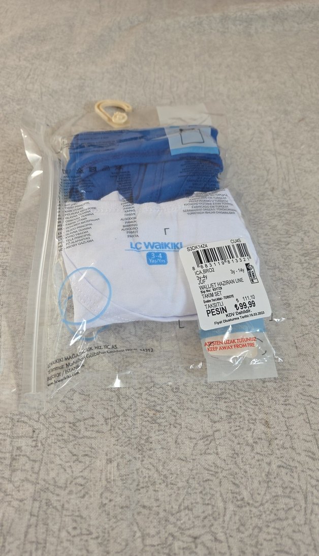 Erkek Çocuk beyaz ve Mavi  2 li Atlet - Görsel 2