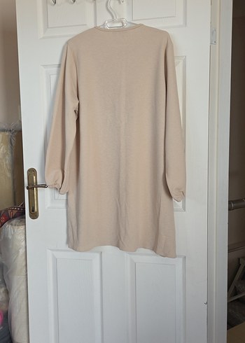 Uzun Kollu Bej Keten Salaş Tunik takım - Görsel 3