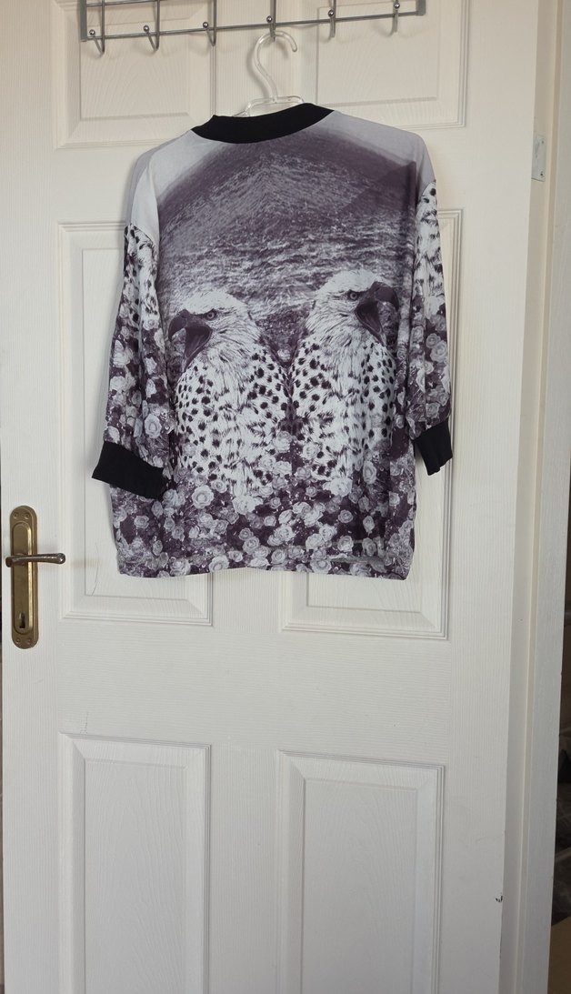 Gri Baskılı Kadın Sweatshirt - Görsel 3