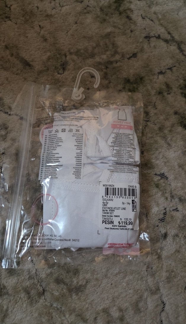 Kız Çocuk Beyaz Pamuklu Fermuarlı Atlet 2 li - Görsel 2