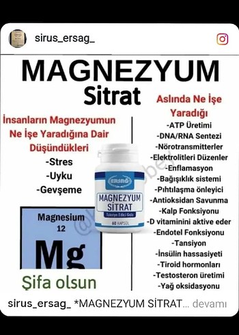 Magnezyum Sitrat Sağlık