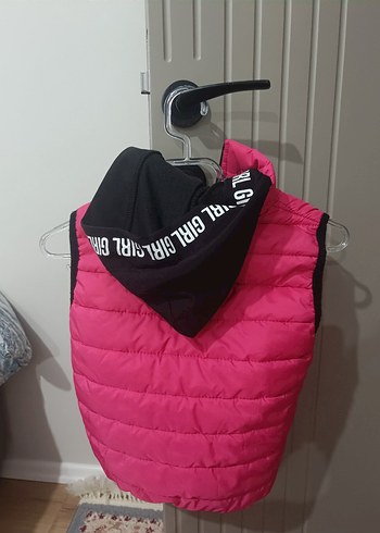 Kız Çocuk Pembe Fermuarlı Yelek - Görsel 3