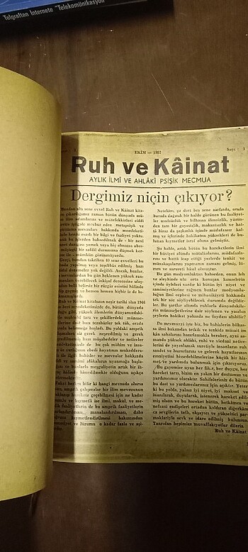  Ruh ve Kâinat Aylık İlmî ve Ahlâkî Psişik Mecmua (1-18) Kopya 