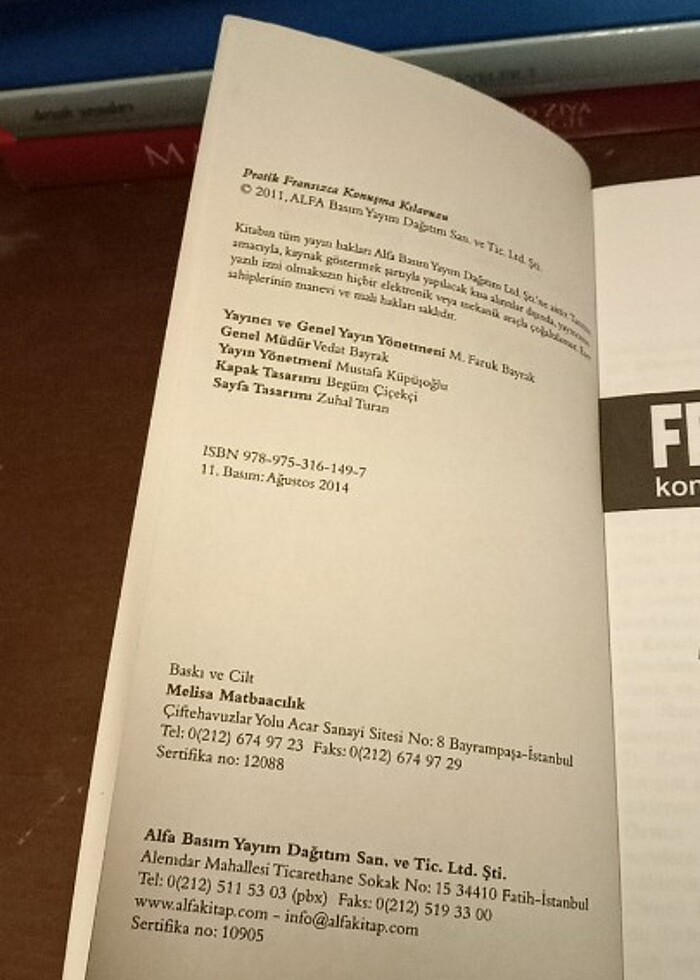 PRATİK FRANSIZCA KONUŞMA KILAVUZU 2014 / 11. BASKI  - Görsel 3