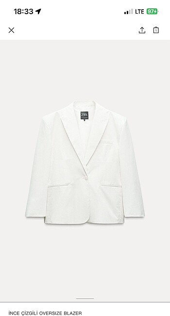 Zara ince çizgili oversize blazer