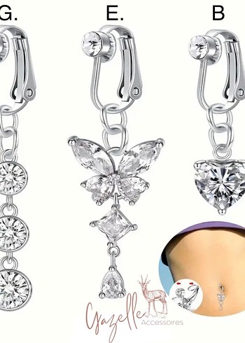 Deliksiz fake sıkıştırmalı göbek piercing - Görsel 3