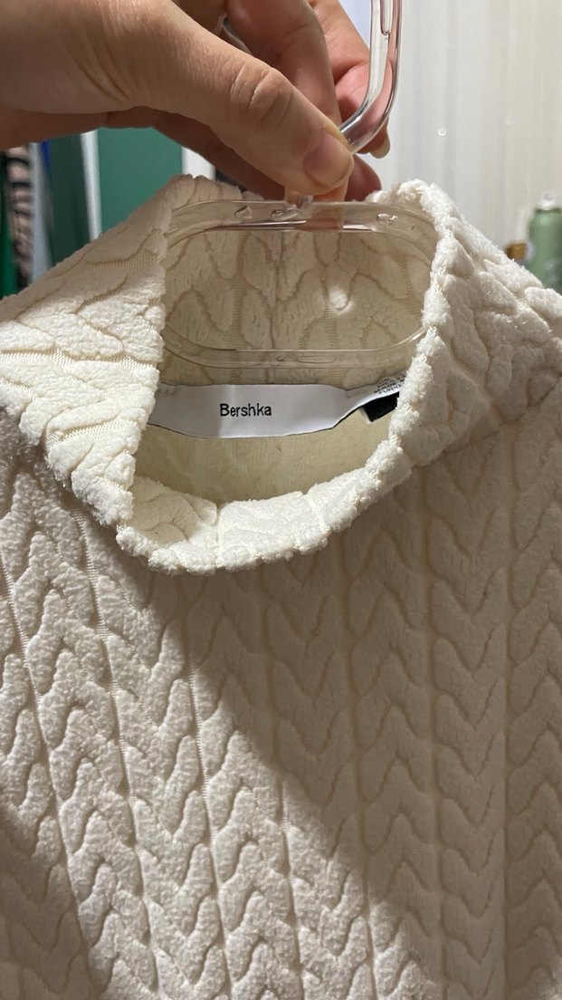 Beyaz Yüksek Yaka Örgü Kadın Kazak - Görsel 3