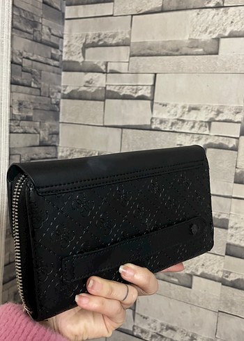 GUESS Siyah Deri Fermuarlı Kadın Cüzdanı(el çantası) - Görsel 4