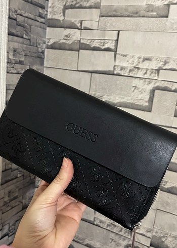 GUESS Siyah Deri Fermuarlı Kadın Cüzdanı(el çantası) - Görsel 5