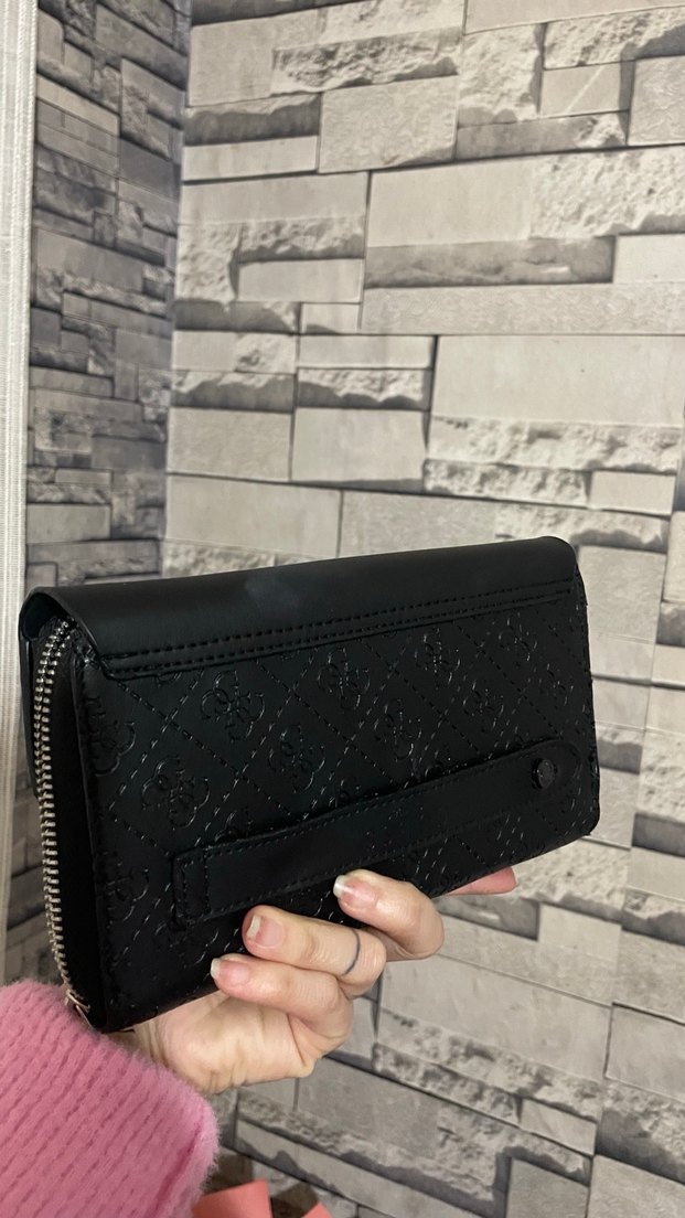 GUESS Siyah Deri Fermuarlı Kadın Cüzdanı(el çantası) - Görsel 4