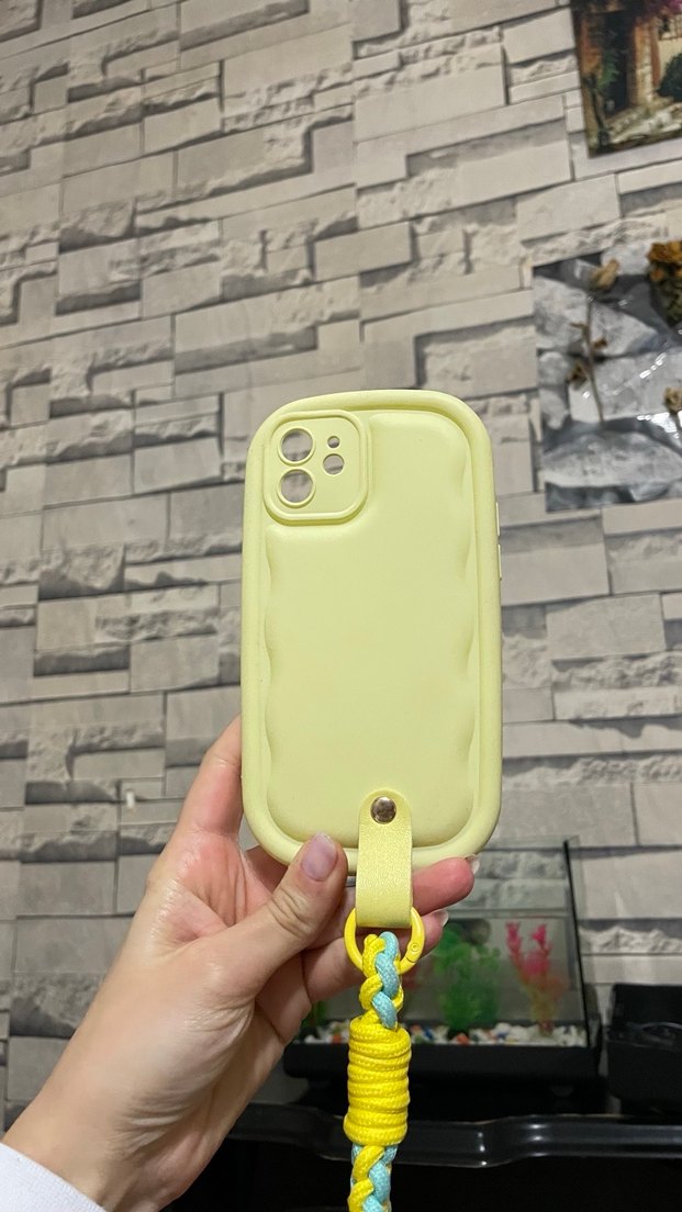 Sarı Elastik Askılı Telefon Kılıfı - Görsel 2