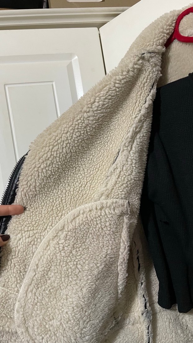 Bershka Siyah Deri Kürklü Biker Ceket - Görsel 4