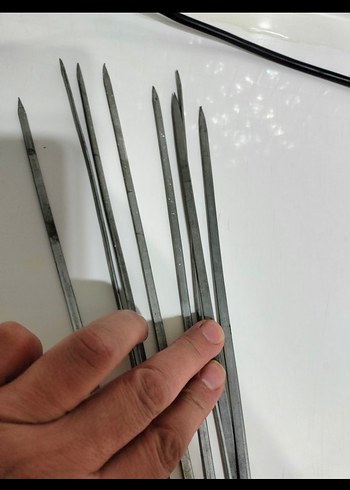 Beden gri Renk Gri Metal Şiş Seti Mangal Şişleri