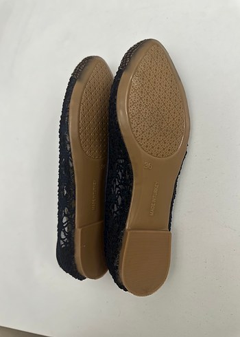 Mavi Yılan Desenli Payetli Dolgu Topuk Kadın Babet - Görsel 4