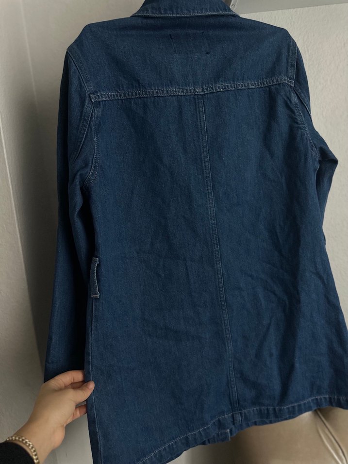 Kadın Mavi Denim Kemerli Ceket - Görsel 3