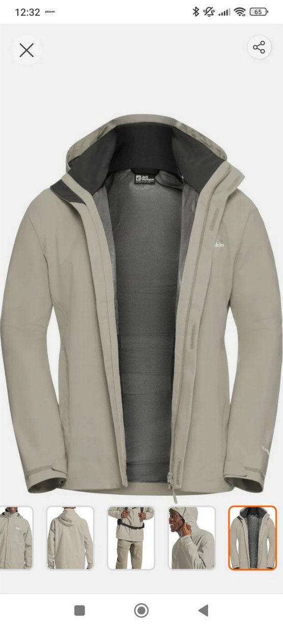 Bej Midi Boy Kapüşonlu Rahat Kesim Ceket - Görsel 3