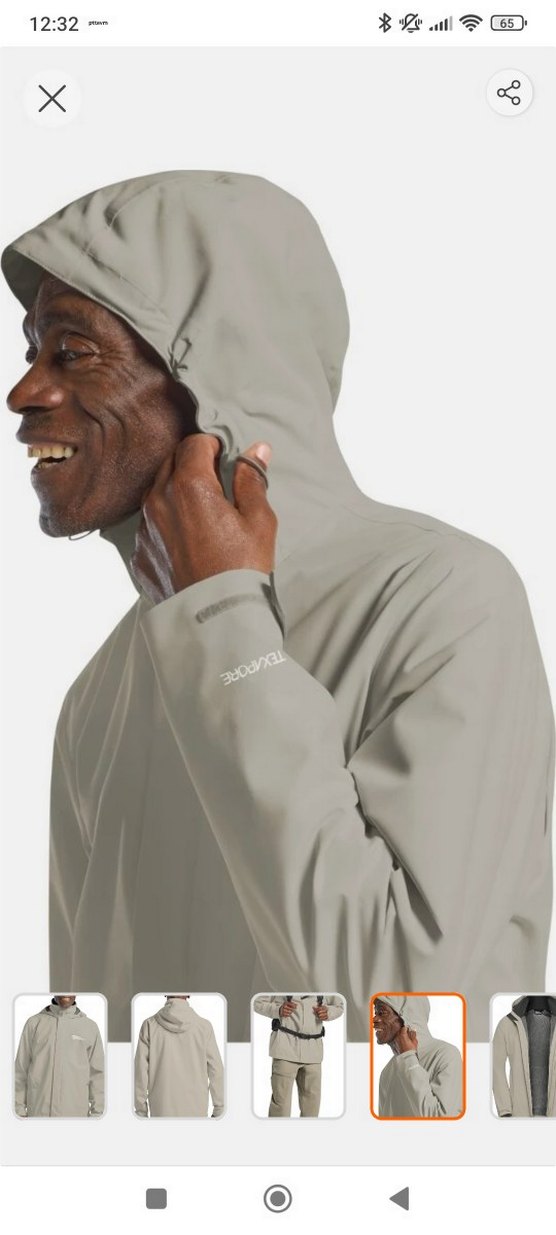 Bej Midi Boy Kapüşonlu Rahat Kesim Ceket - Görsel 2