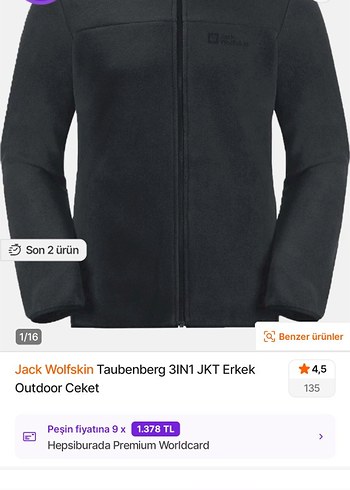 Gri Erkek Kayak Montu - Görsel 9