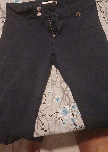 diğer Beden mavi Renk Kadın Lacivert Kemerli Denim Pantolon