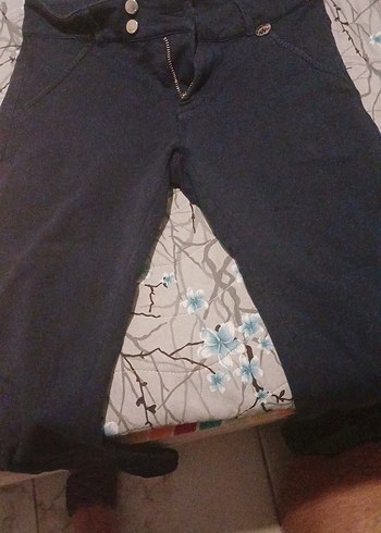 Kadın Lacivert Kemerli Denim Pantolon