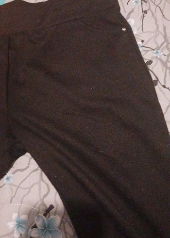 s Beden Siyah Hamile Midi Pantolon Yırtmaçlı