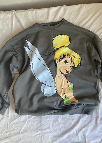Gri Baskılı Kadın Sweatshirt