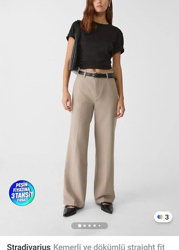 Stradivarius Kemerli Regular Fit Pantolon
