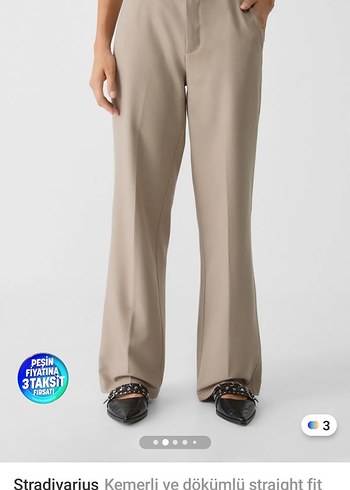 Stradivarius Stradivarius Kemerli Regular Fit Pantolon