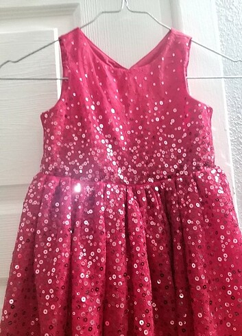 H&M KIZ ÇOCUK PAYETLİ ABİYE ELBİSE 3/4 YAŞ  - Görsel 5