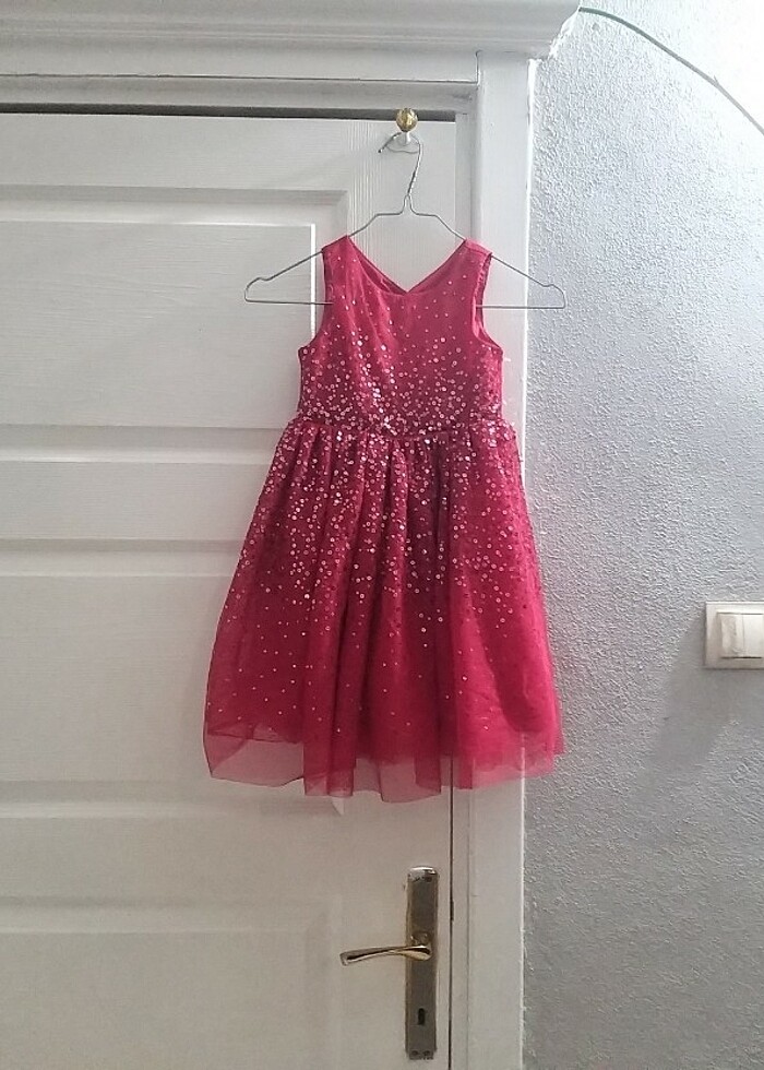 H&M KIZ ÇOCUK PAYETLİ ABİYE ELBİSE 3/4 YAŞ  - Görsel 3