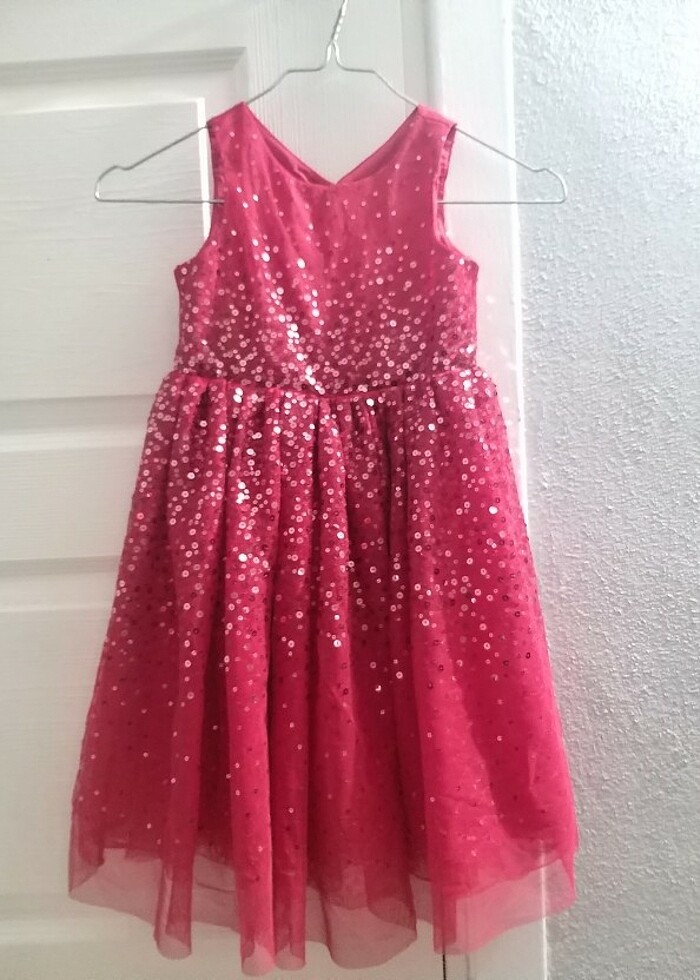 H&M KIZ ÇOCUK PAYETLİ ABİYE ELBİSE 3/4 YAŞ  - Görsel 4