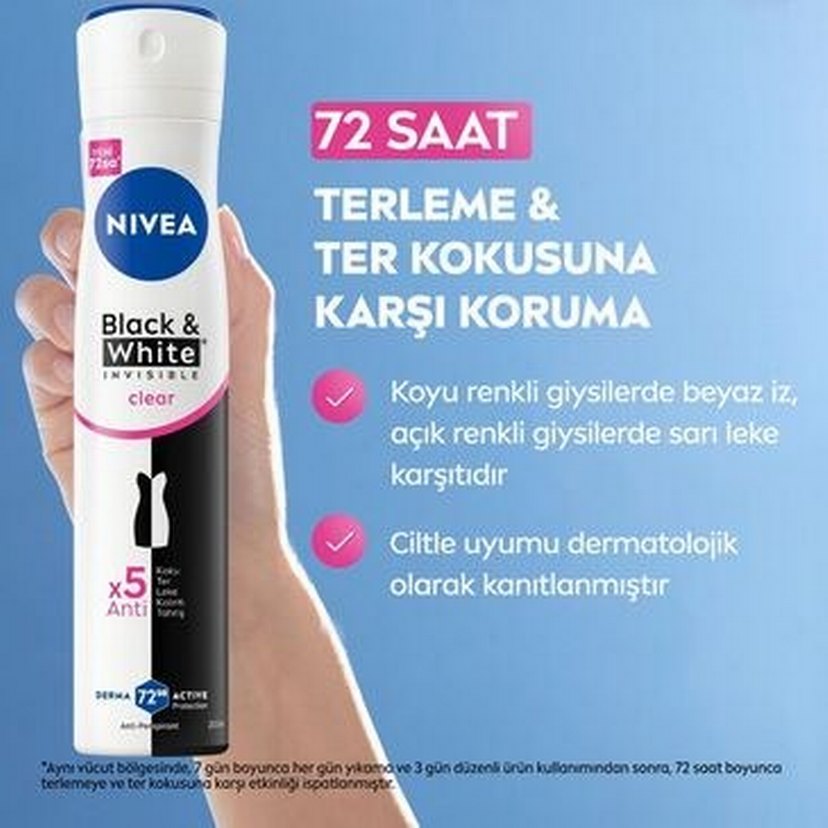 NIVEA Black & White Roll-On ve Sprey Deodorant - Görsel 2