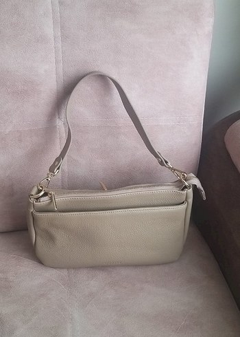 GUZİNİ 6751 %100 HAKİKİ GERÇEK DERİ ÇANTA KUM BEJİ - Görsel 5